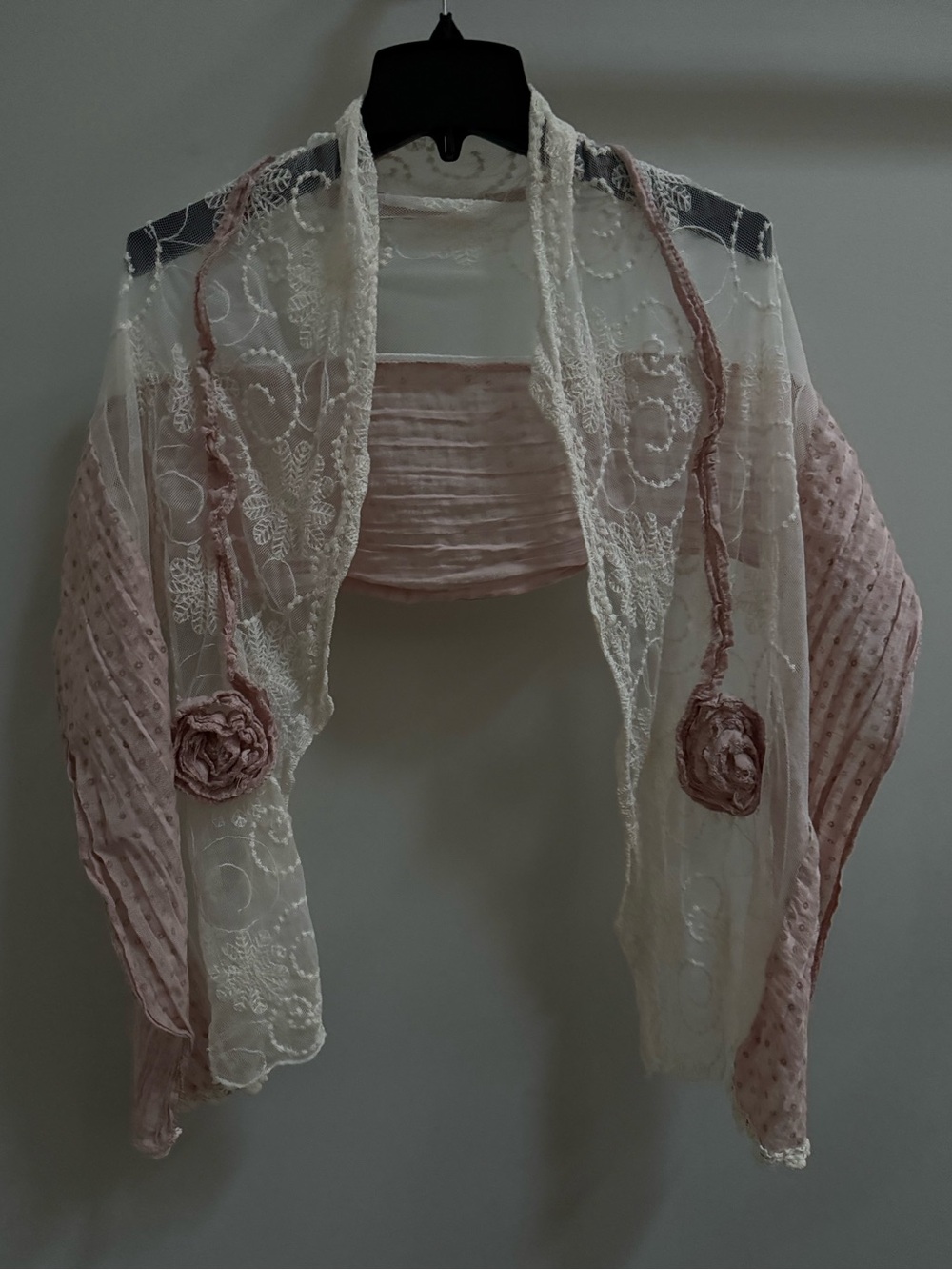 Multiway Lace Rosette Scarf Shrug Shawl Cottagecore Fairy